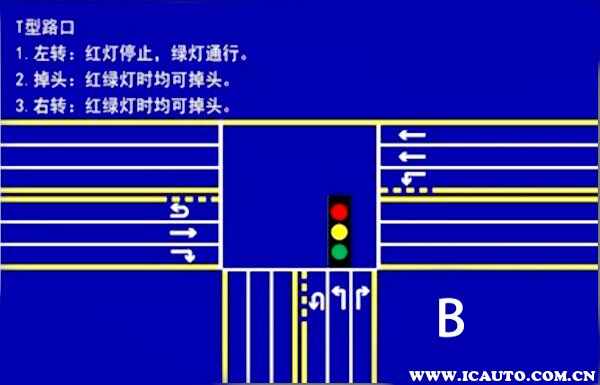 y字三岔路口信号灯图解，斜三叉路口红绿灯图解走法